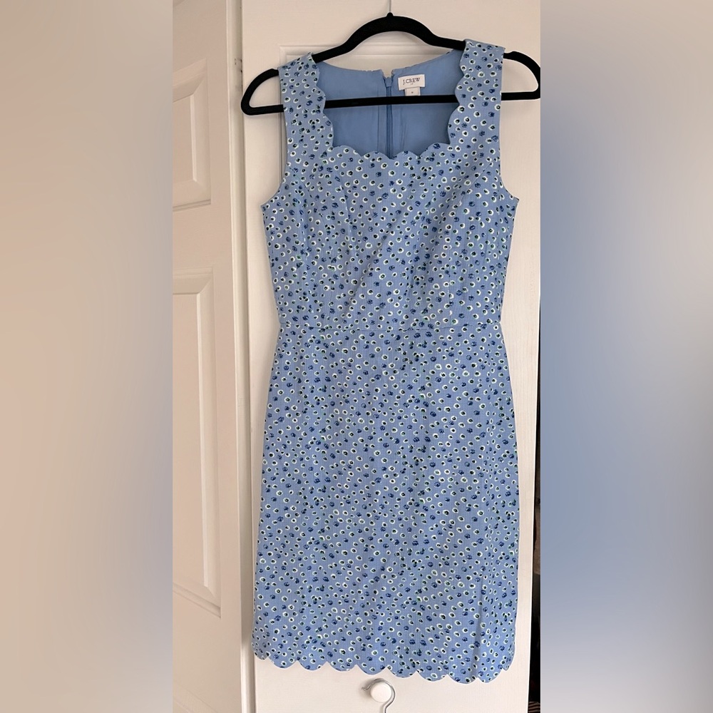 JCREW floral scalloped dress